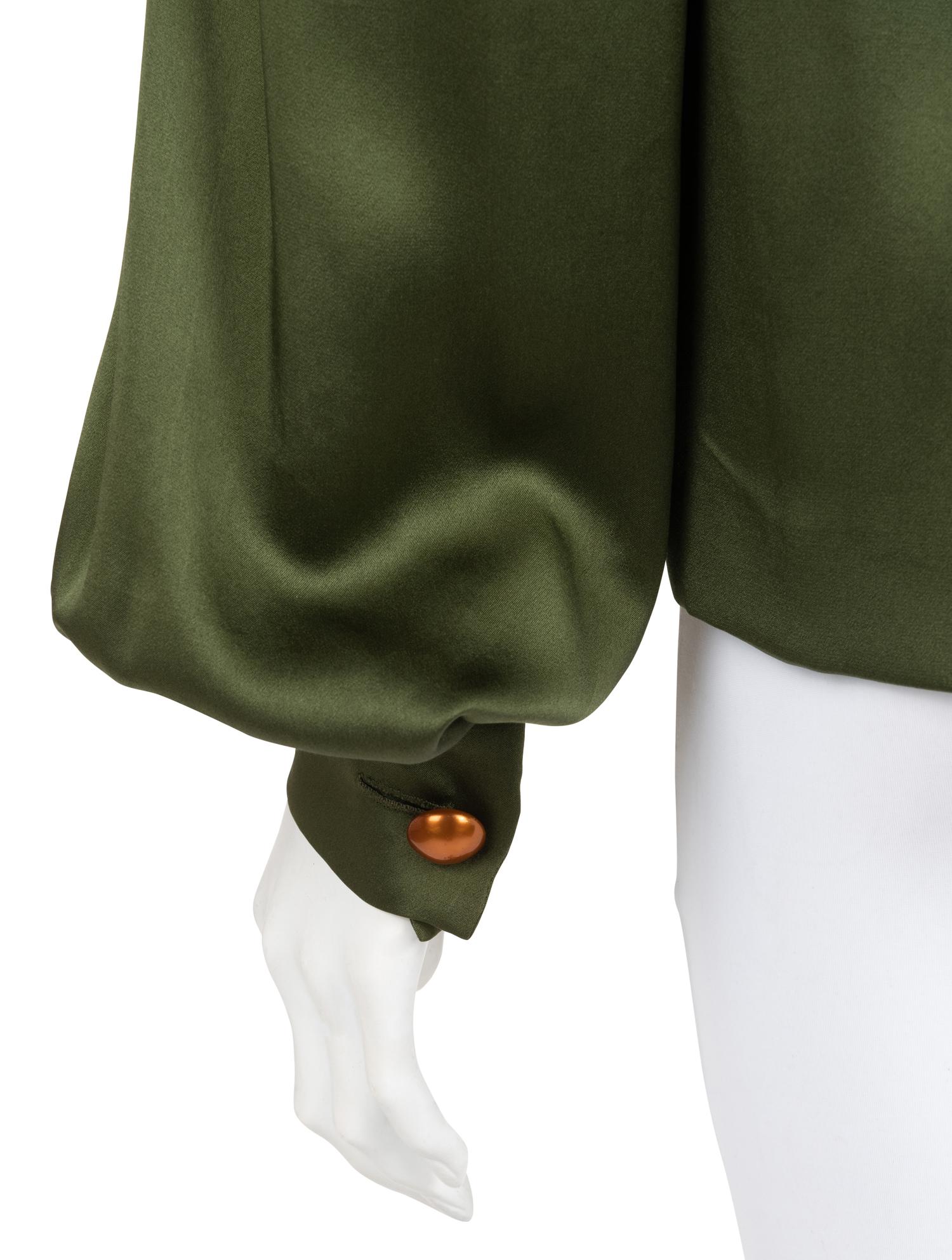 Two Givenchy Haute Couture Silk Satin Blouses, 1980-90s