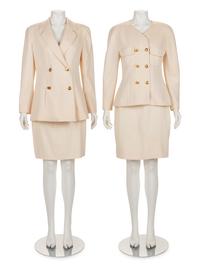 Two Chanel Cream Skirt Suits, 1990s