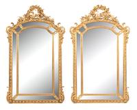 A Pair of Louis XV Style Mirrors Height 75 x width 44 inches. — 19TH CENTURY