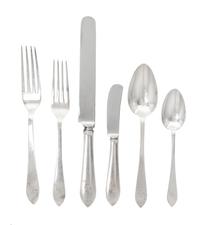 An American Silver Flatware Service, Tiffany & Co., New York, First Half 20th Century, Faneuil pattern, the handles monogrammed LKL, co