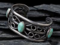Navajo Silver and Turquoise Cuff Bracelet