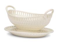A Wedgwood Creamware Basket and Stand
