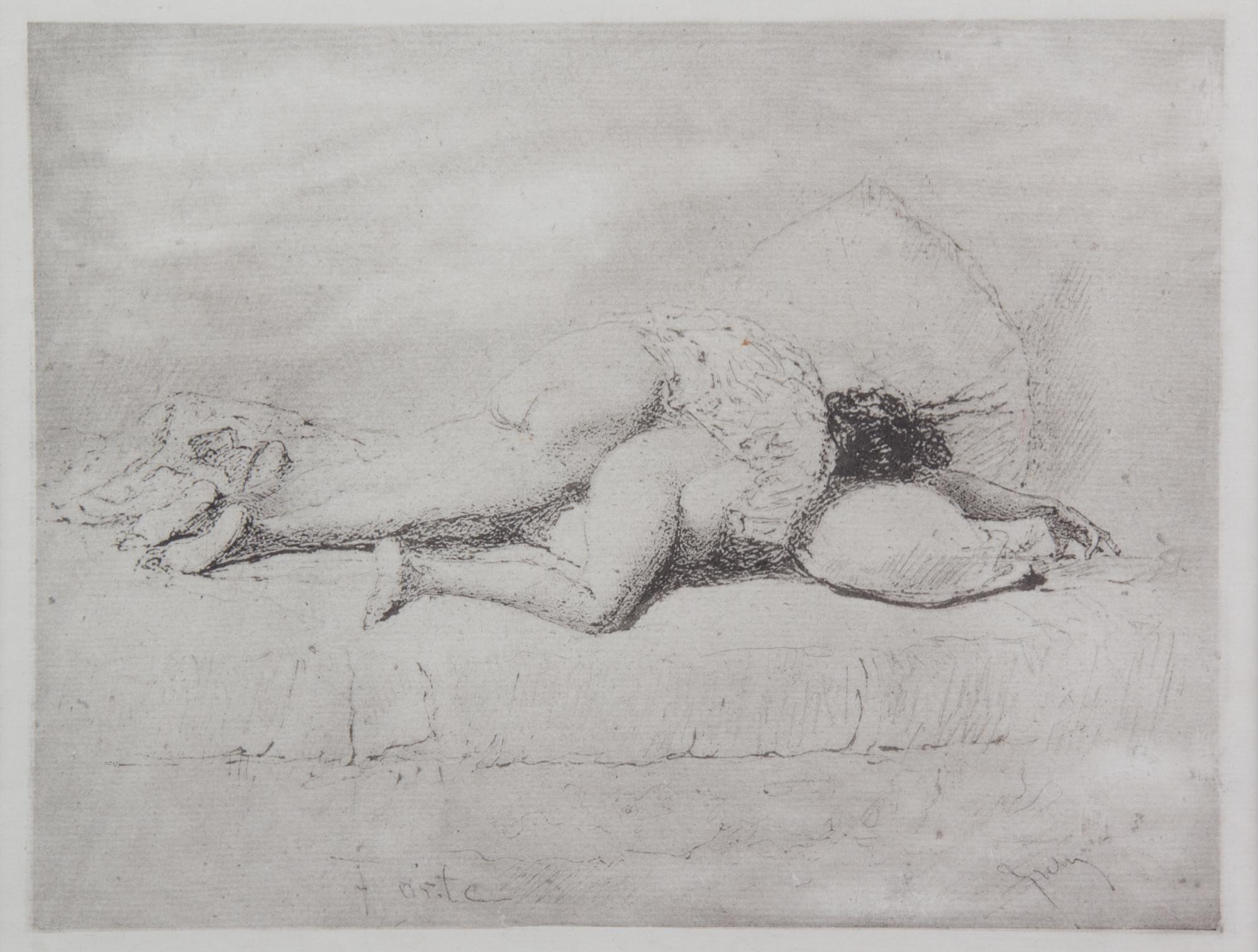 A Set of Three Hungarian Erotica Prints Each Height 5 3/4 x width 8 3/4 inches.