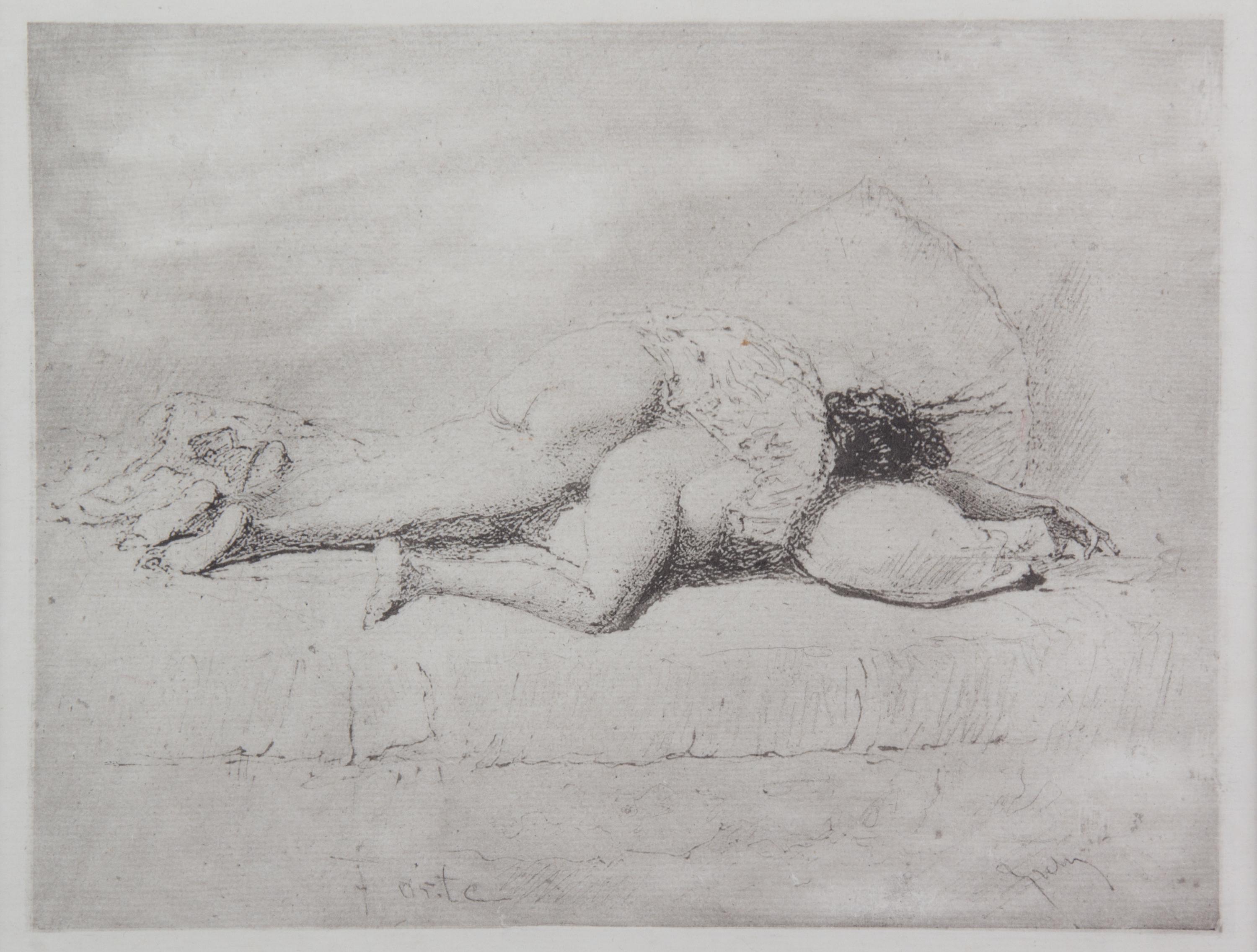 A Set of Three Hungarian Erotica Prints Each Height 5 3/4 x width 8 3/4 inches.