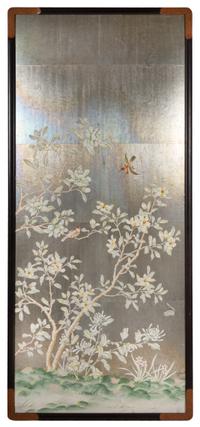 Three Gracie Hand-Painted Wallpaper Panels Largest height 83 3/4 x width 70 1/2 inches. — MID-20TH CENTURY