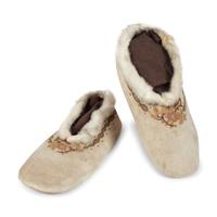 Metis Cree Embroidered Hide Moccasins