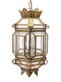 An Italian Gilt Wrought Iron Lantern — 20TH CENTURY