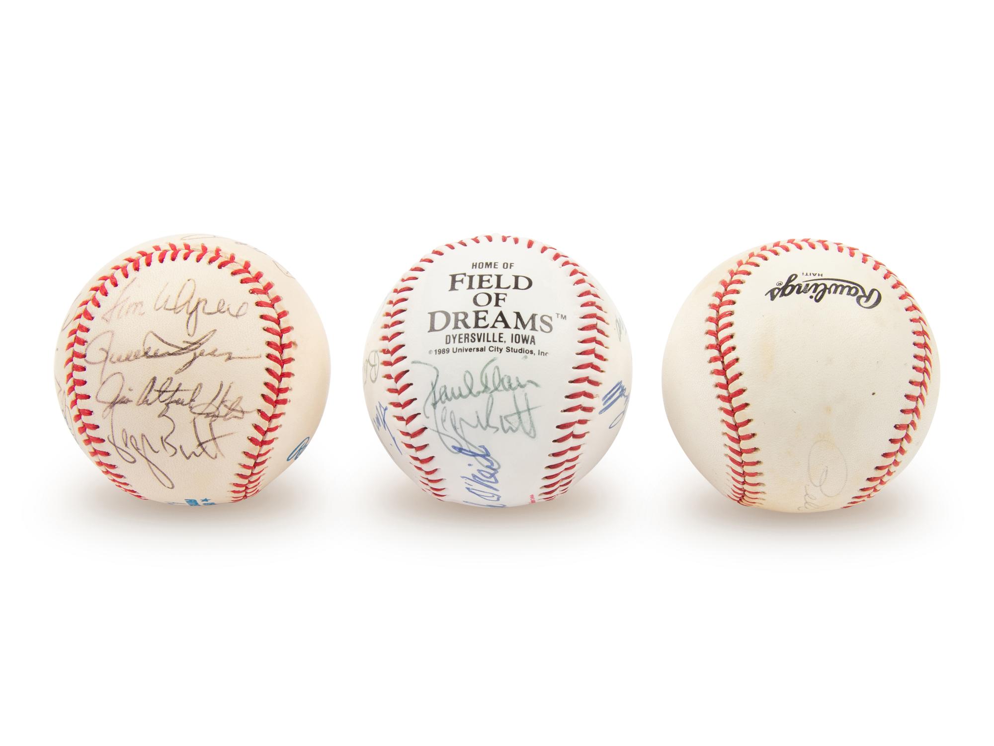 A Collection of Signed Autograph Baseballs Including Hall of Famers and Pete Rose
