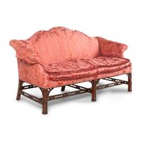 A George III Style Mahogany Camelback Settee