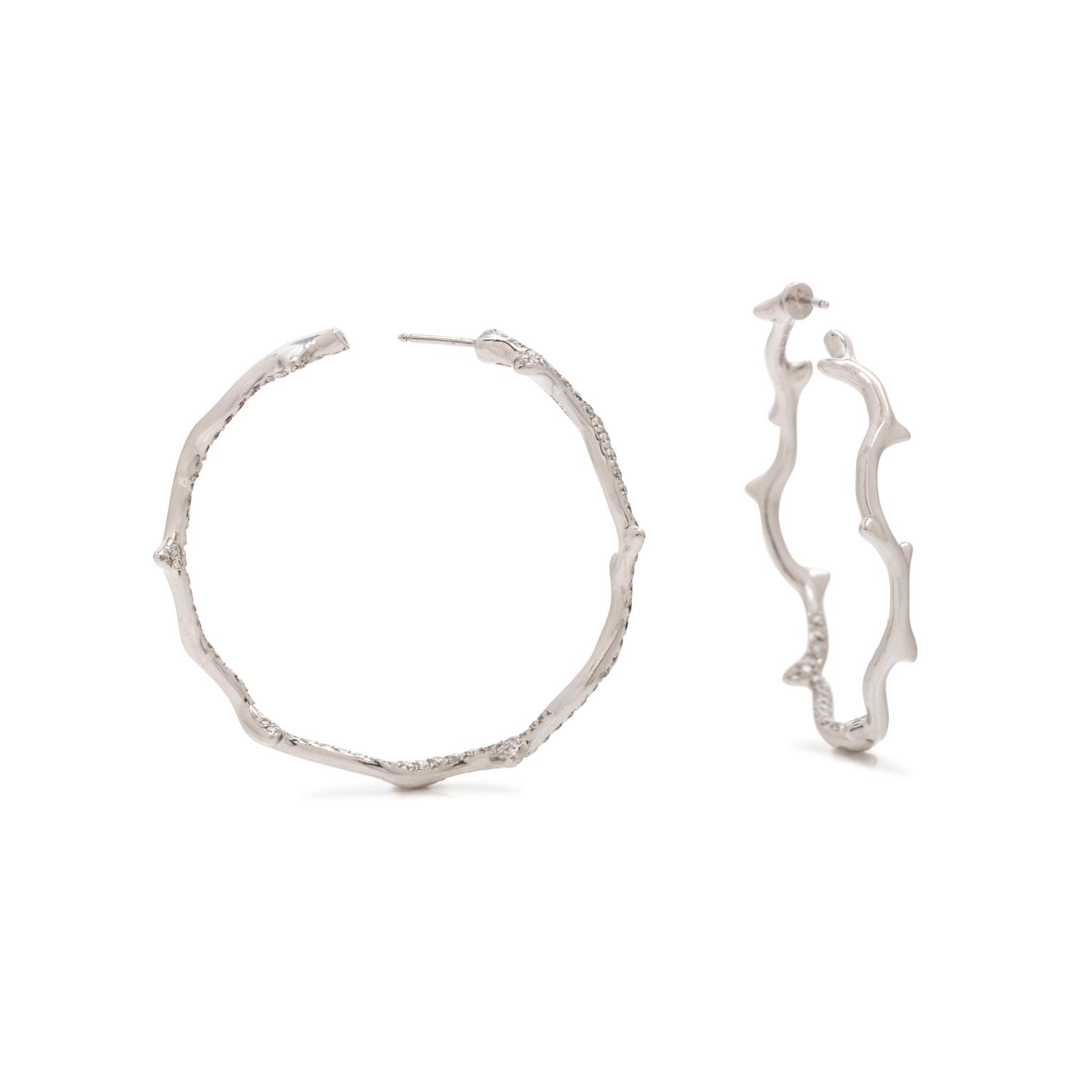 DIOR, DIAMOND 'BOIS DE ROSE' HOOP EARRINGS