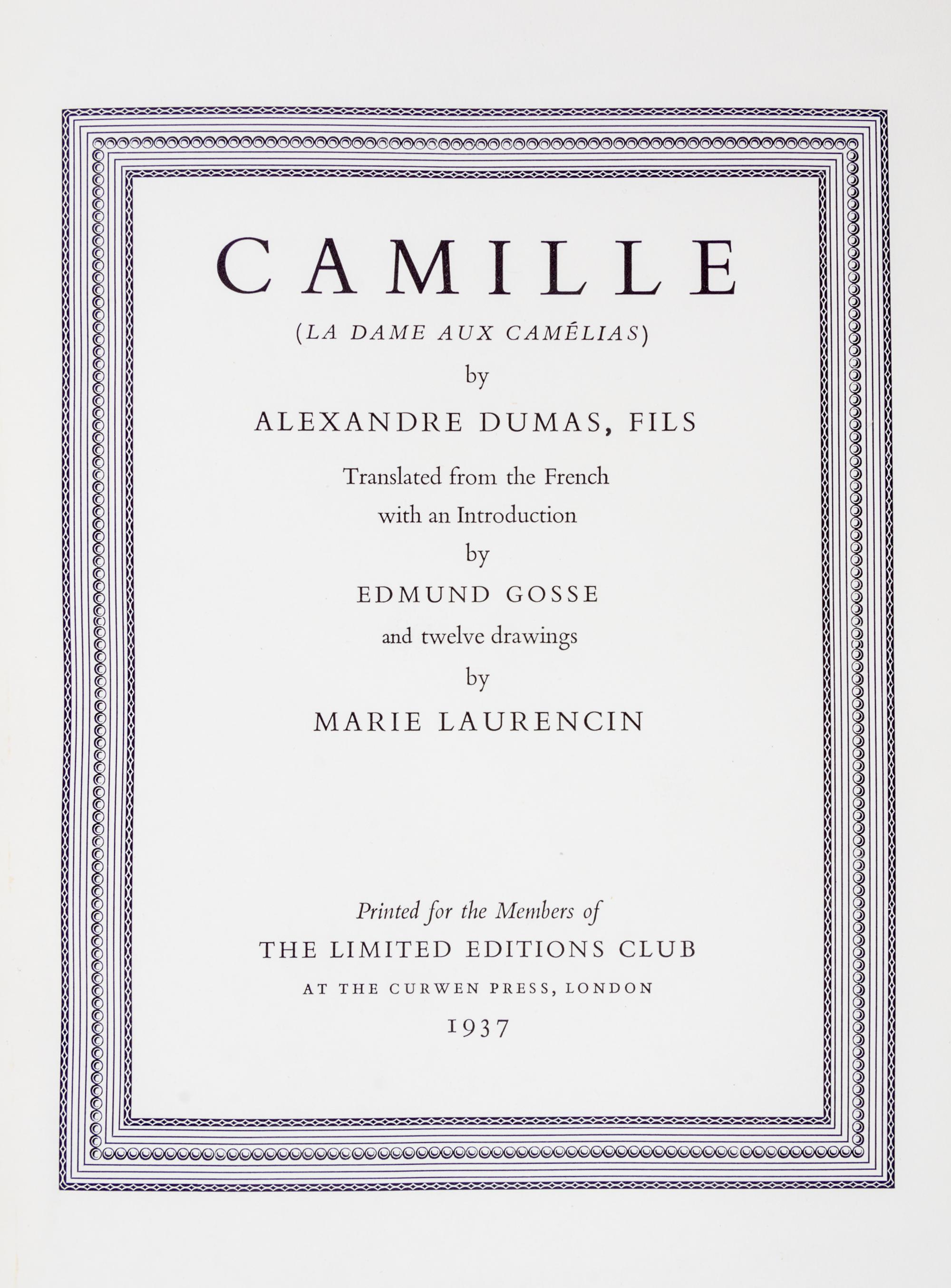 DUMAS, ALEXANDRE. Camille. London, 1937. Illustrated limited edition.