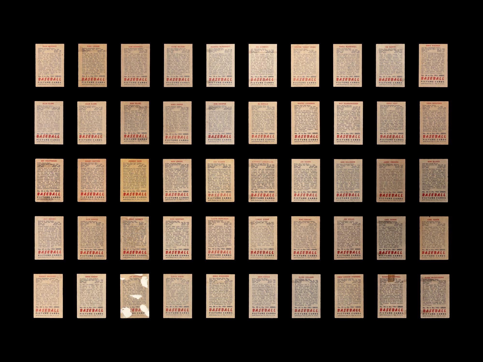 A Group of 173 1951 Bowman Baseball Cards