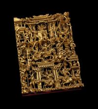 Two Chinese Gilt Wood Panels