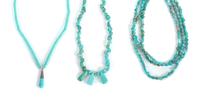 Three Southwestern Style Turquoise Necklaces Length of largest 18 inches