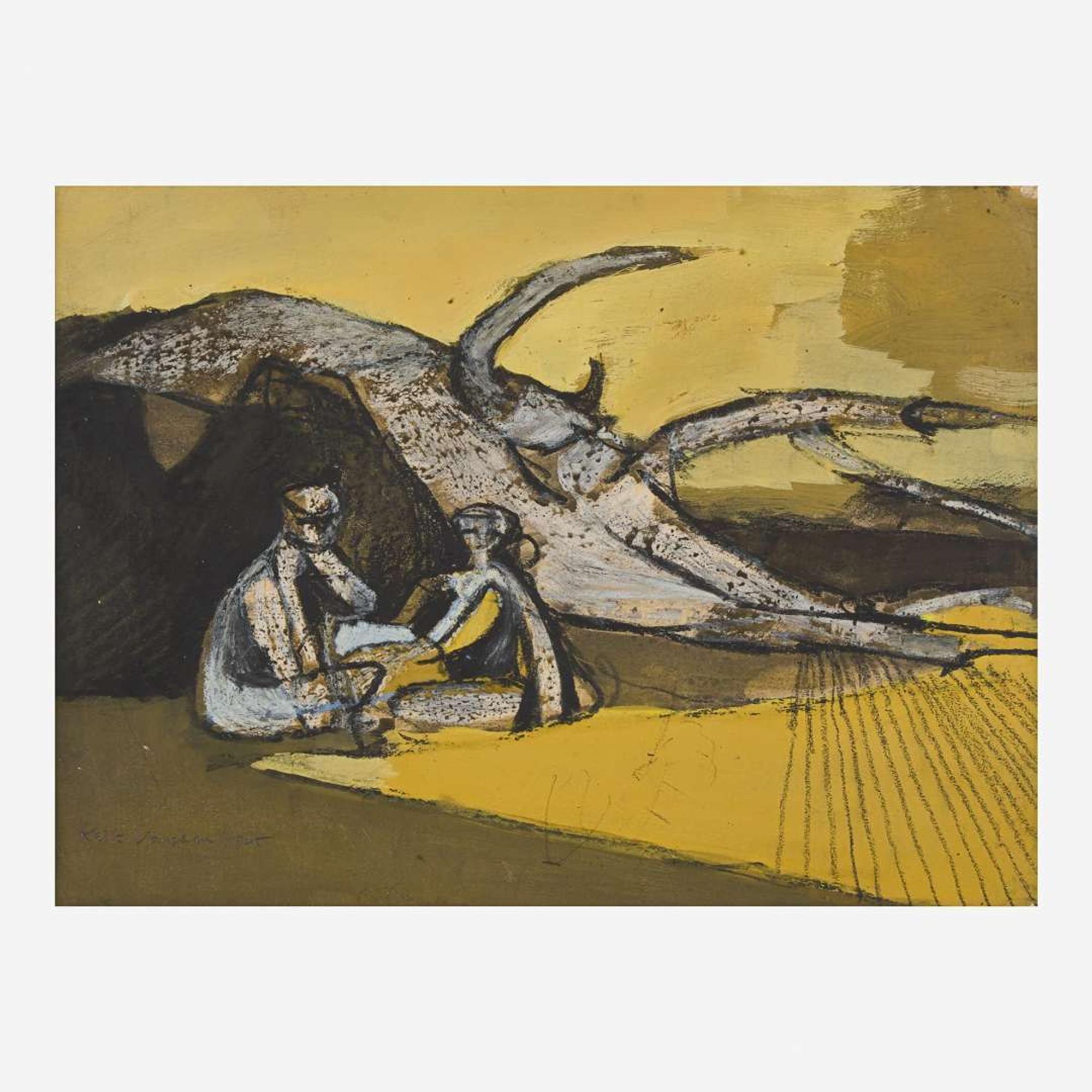 Keith Vaughan (British, 1912-1977) Figures by a Fallen Tree