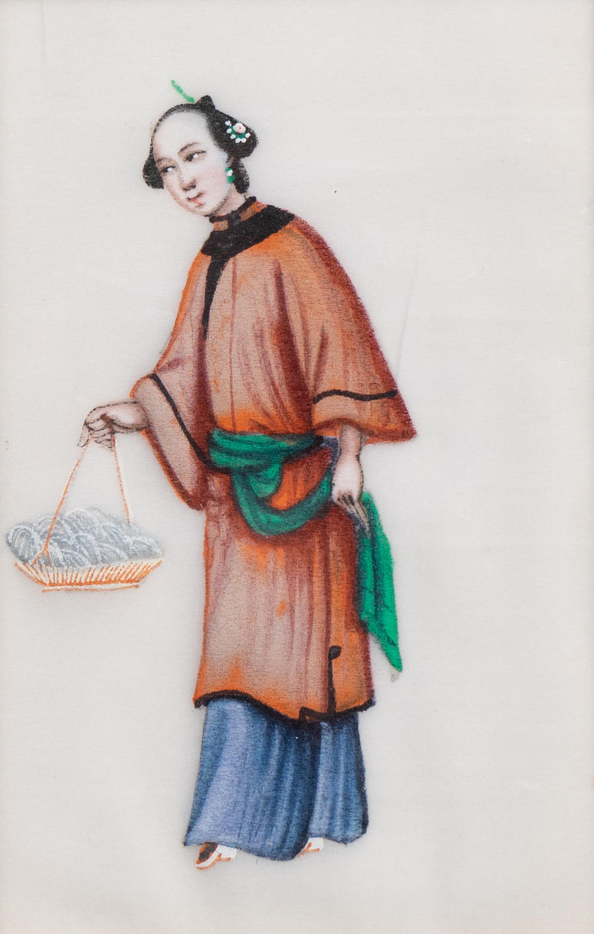 A Set of Twelve Chinese Export Pith Paintings — 19TH/20TH CENTURY