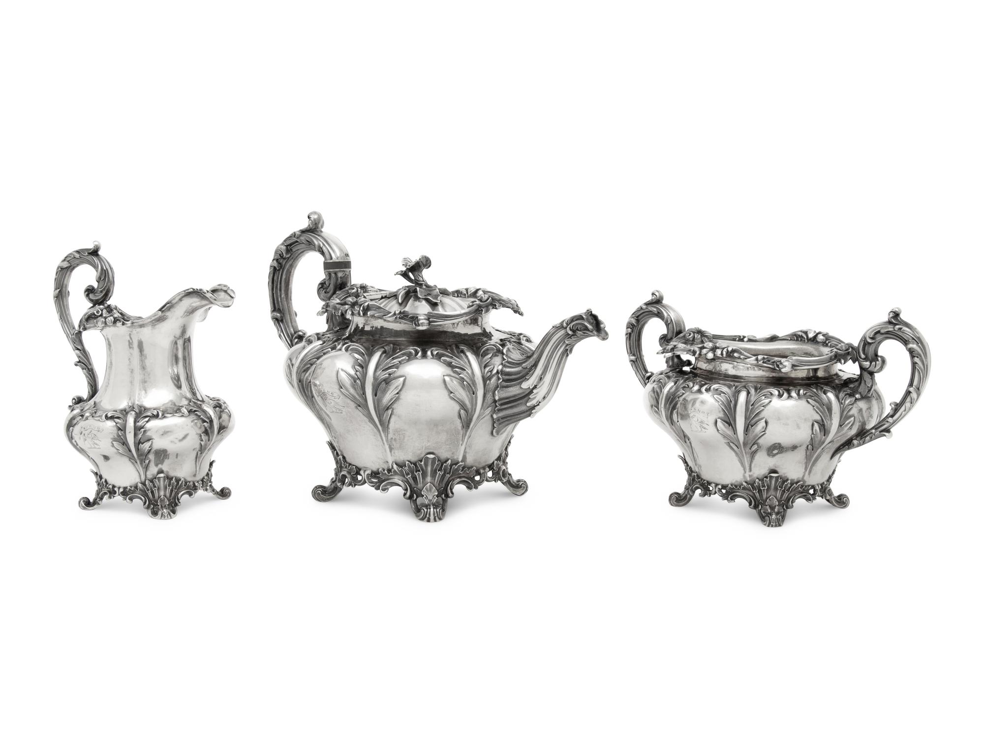 A William IV Silver Three-Piece Tea Service