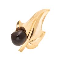 GUMPS, YELLOW GOLD AND KUKUI NUT BROOCH
