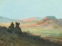 Astley David Middleton Cooper, (American, 1856-1924), Two Indians Viewing Mountain, 1924