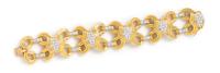 An 18 Karat Yellow Gold, Platinum and Diamond Bracelet, Montreaux, 58.90 dwts.