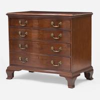 A Chippendale carved serpentine mahogany chest of drawers Possibly Rhode Island, late 18th century