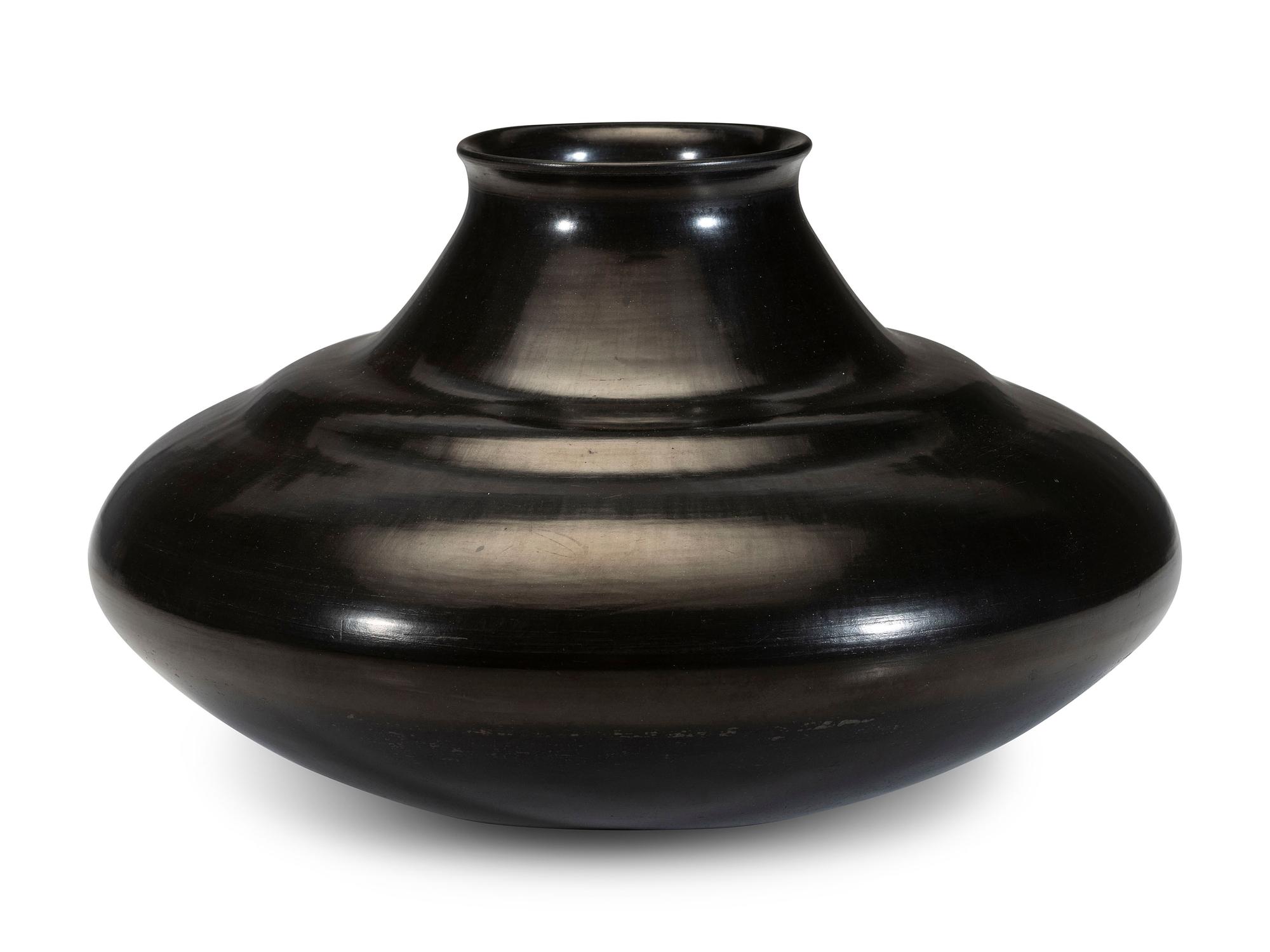 Carved Blackware Pottery Jar