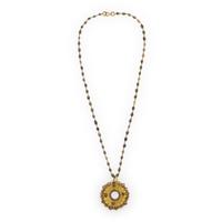 Colored Diamond and Yellow Gold Pendant Necklace