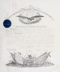 LINCOLN, ABRAHAM. Partially printed document signed. Dated July 1, 1864.