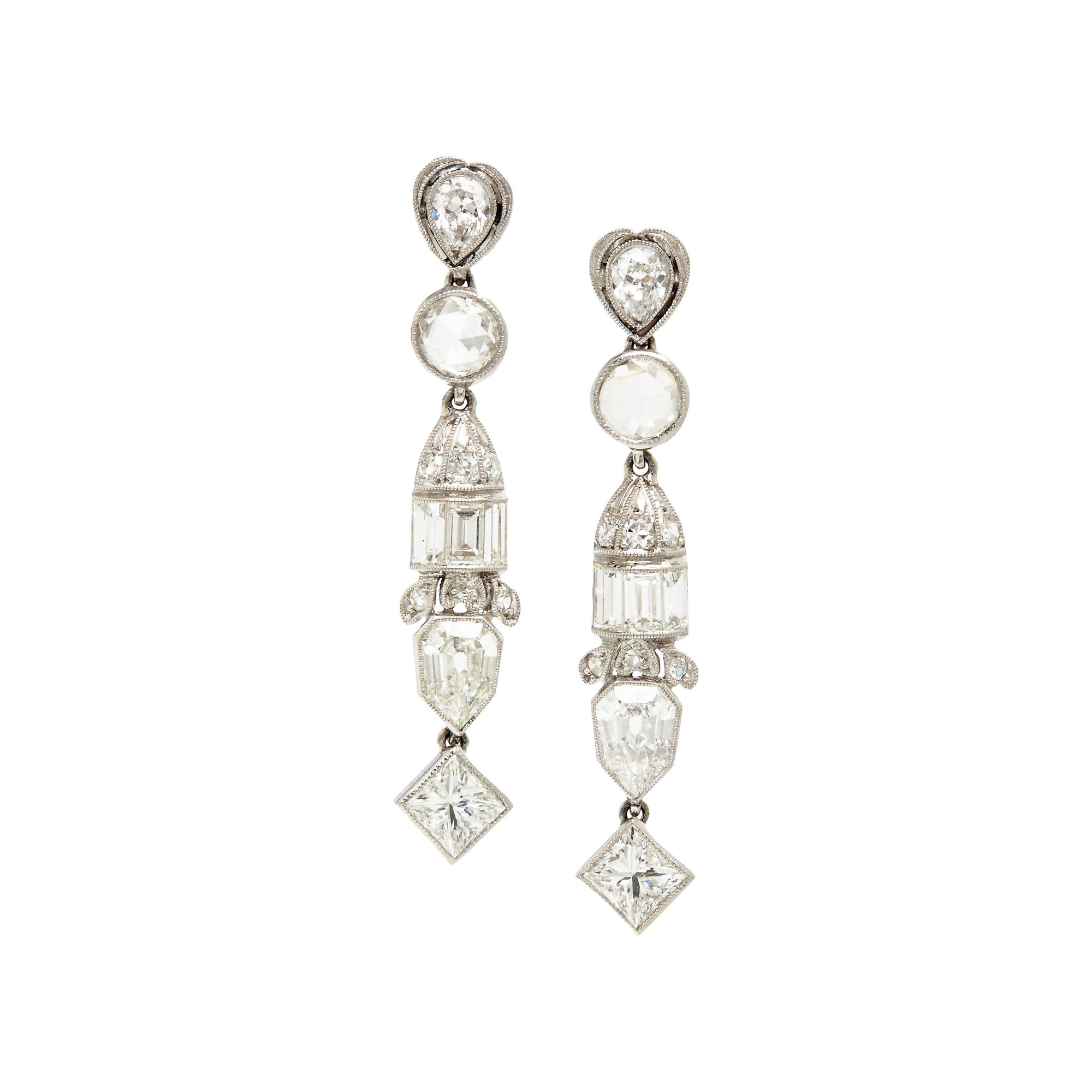 PLATINUM AND DIAMOND EARRINGS