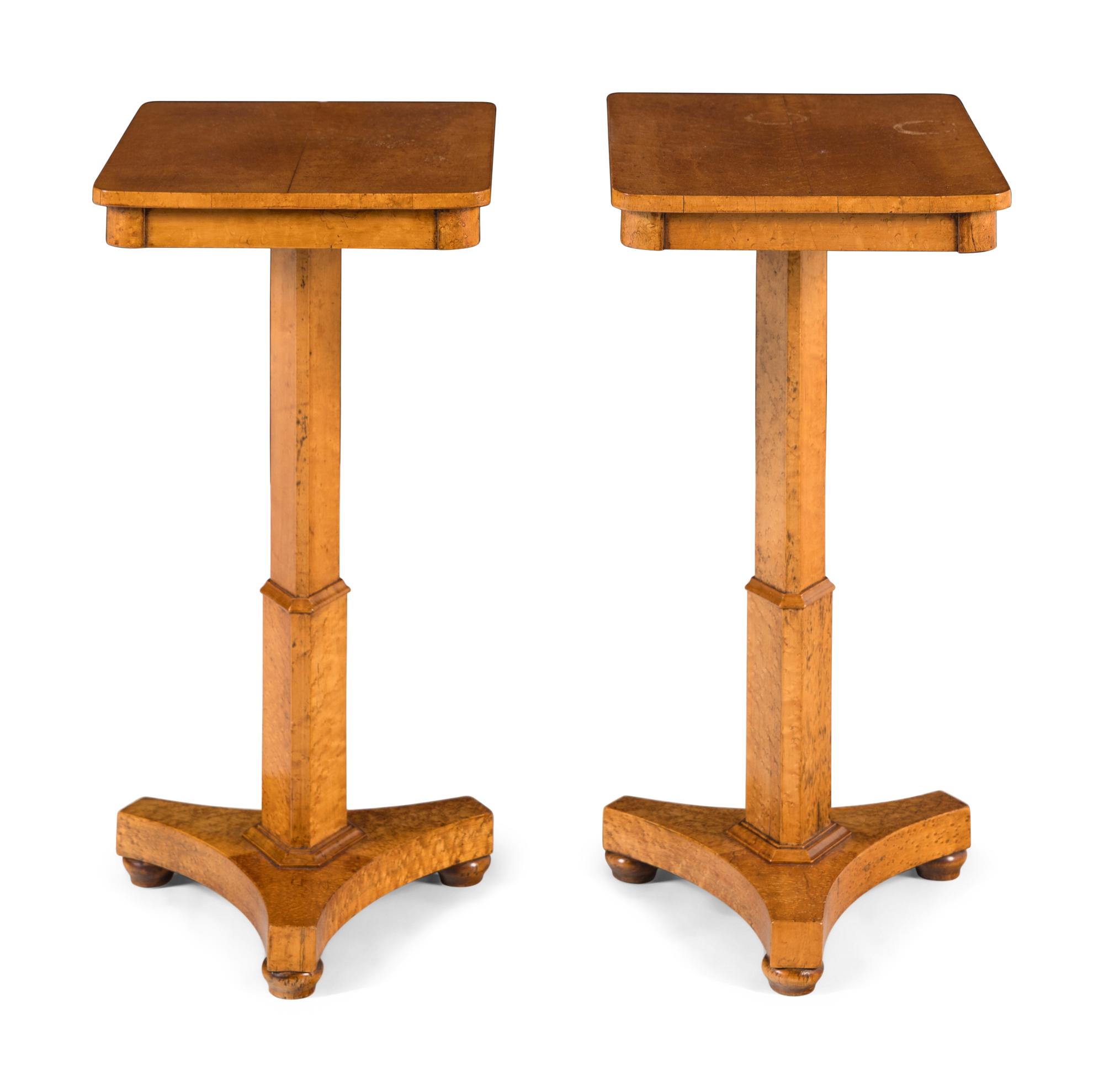A Pair of William IV Birdseye Maple Side Tables