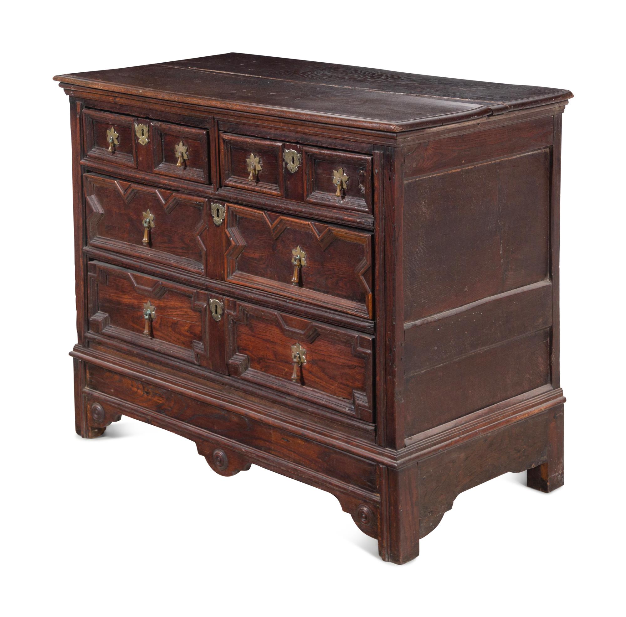 A Charles II Oak Chest of Drawers