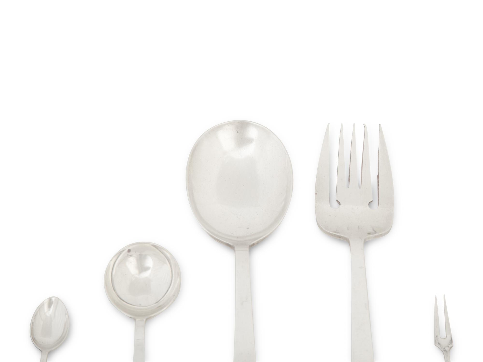 A Group of Japanese Silver Flatware — Mid-20th Century