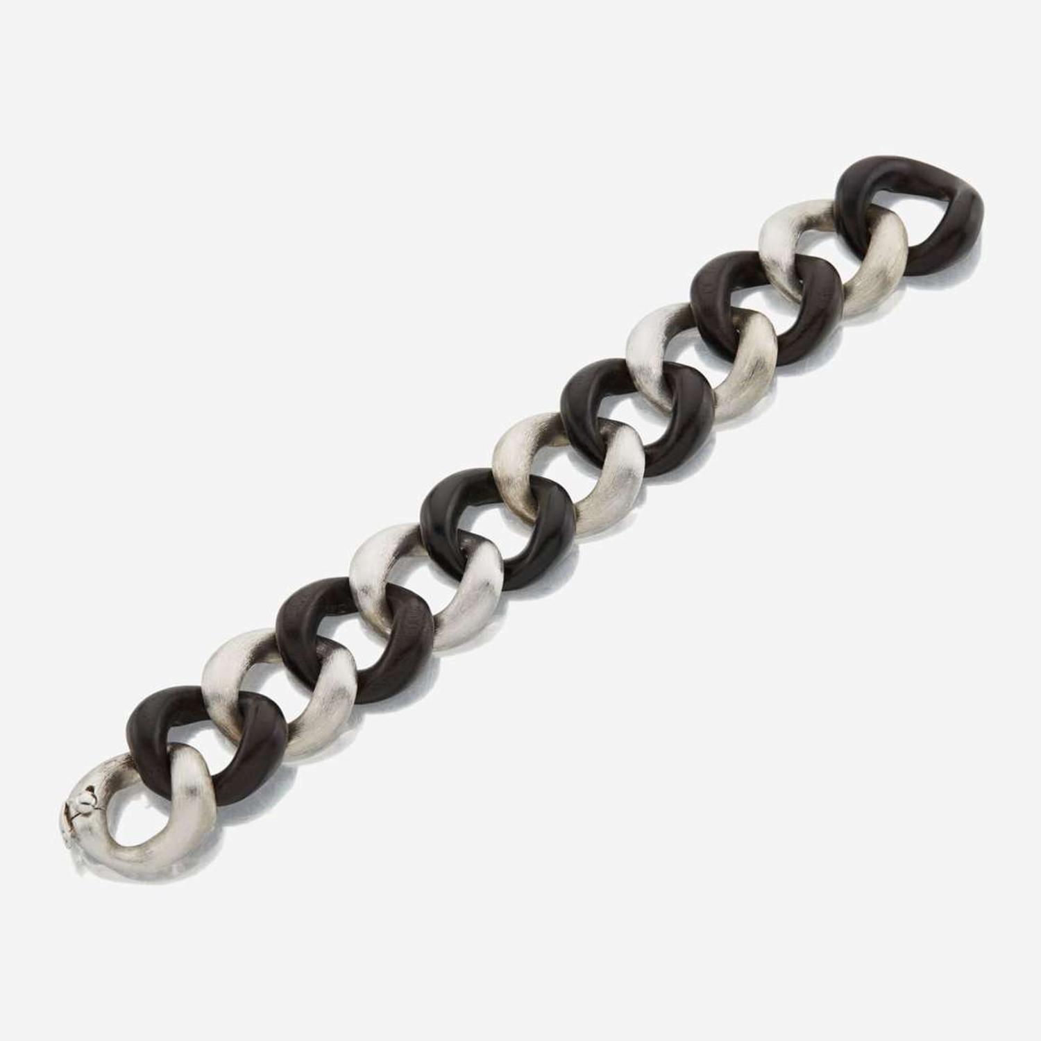A gold and ebony bracelet, Seaman Schepps Classic Large Links