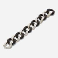 A gold and ebony bracelet, Seaman Schepps Classic Large Links