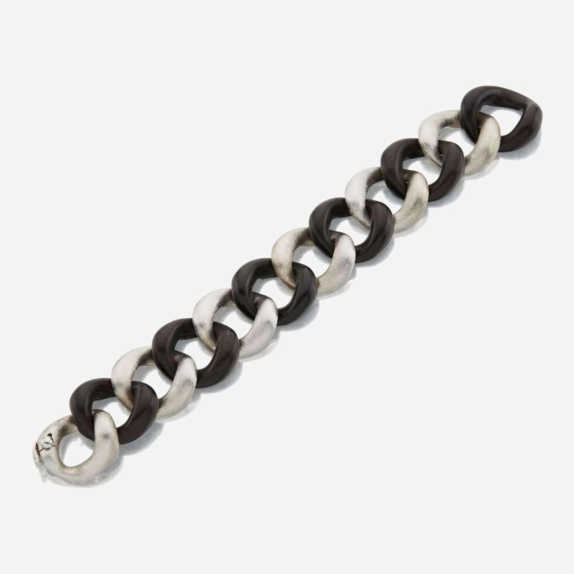 A gold and ebony bracelet, Seaman Schepps Classic Large Links