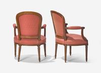 A Set of Four Louis XVI Carved Beechwood Fauteuils