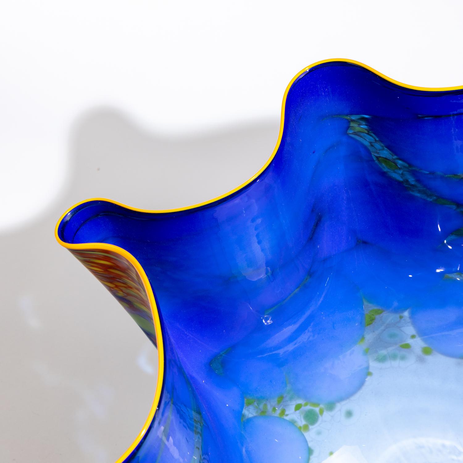Blue Macchia Seaform Set with Yellow Lip Wraps, 1986