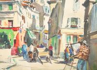 Eighteen Parisian Street Scene Paintings