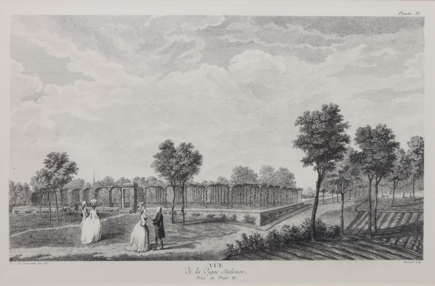 A Group of Eight Black and White Engravings, after Carmontelle 12 1/4 x 19 inches. — 20TH CENTURY
