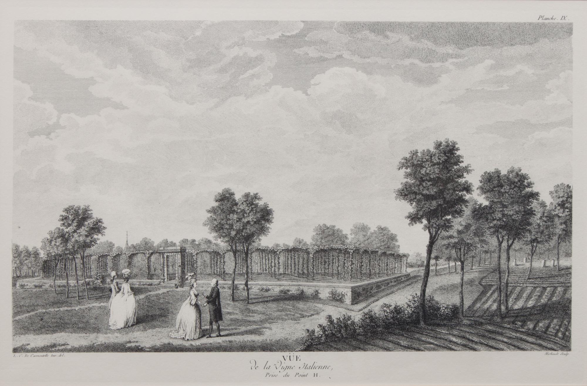 A Group of Eight Black and White Engravings, after Carmontelle 12 1/4 x 19 inches. — 20TH CENTURY