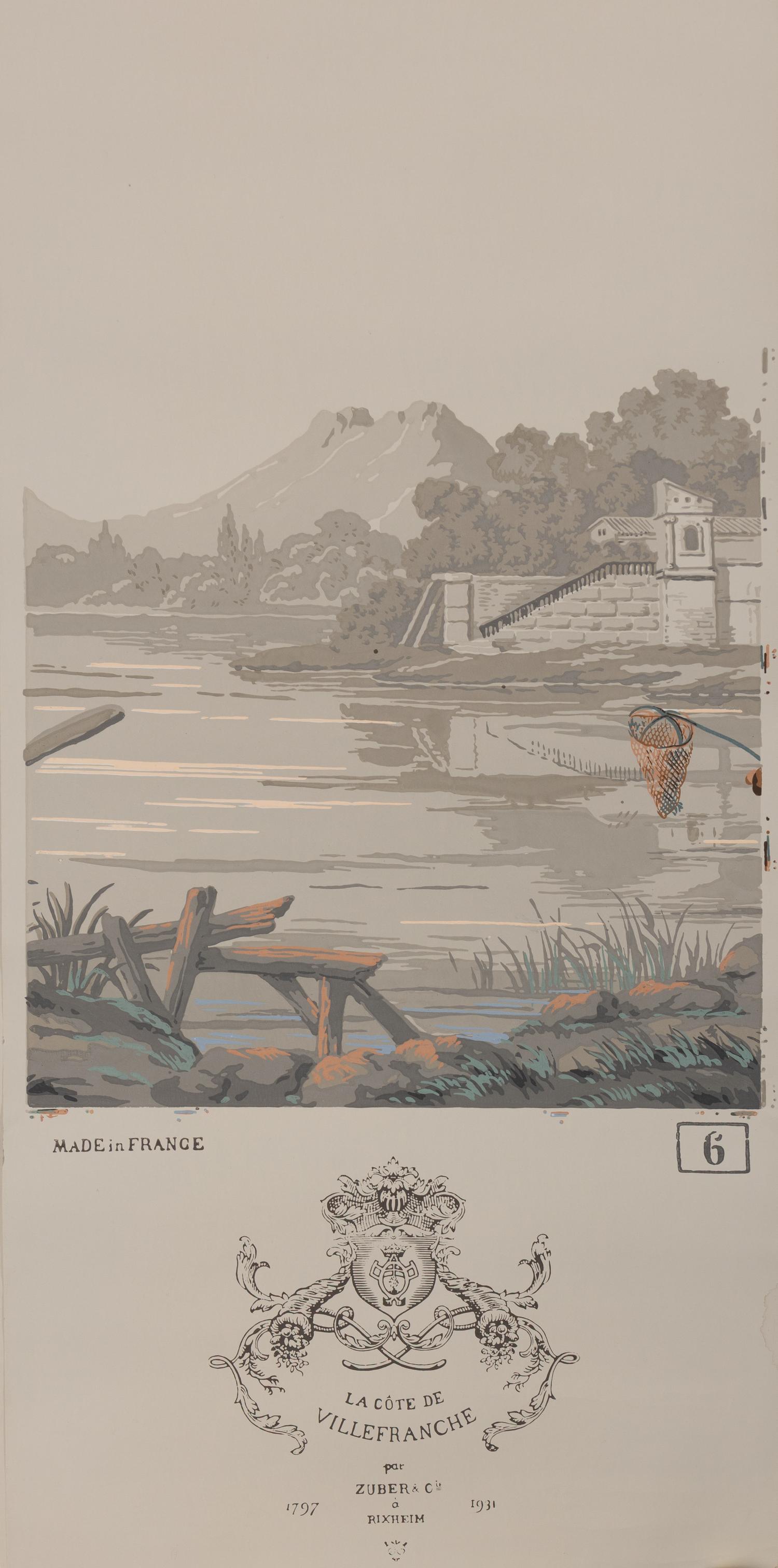 A Complete Set of Fourteen Zuber et Cie. La Cote de Villefranche Wallpaper Panels