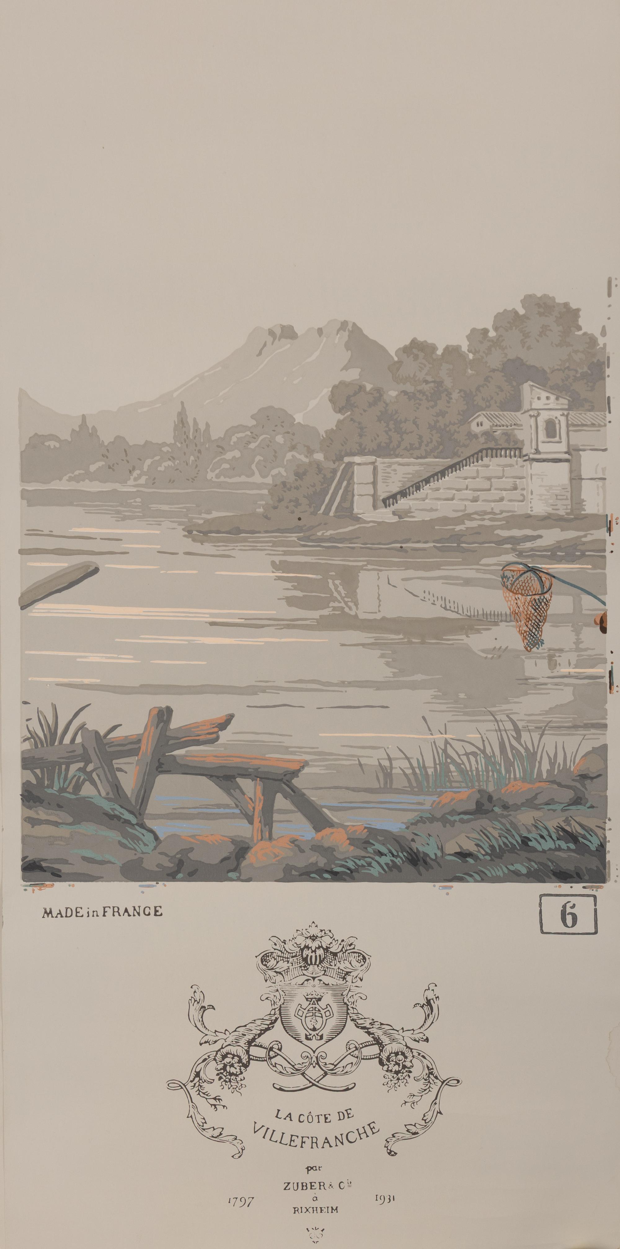 A Complete Set of Fourteen Zuber et Cie. La Cote de Villefranche Wallpaper Panels