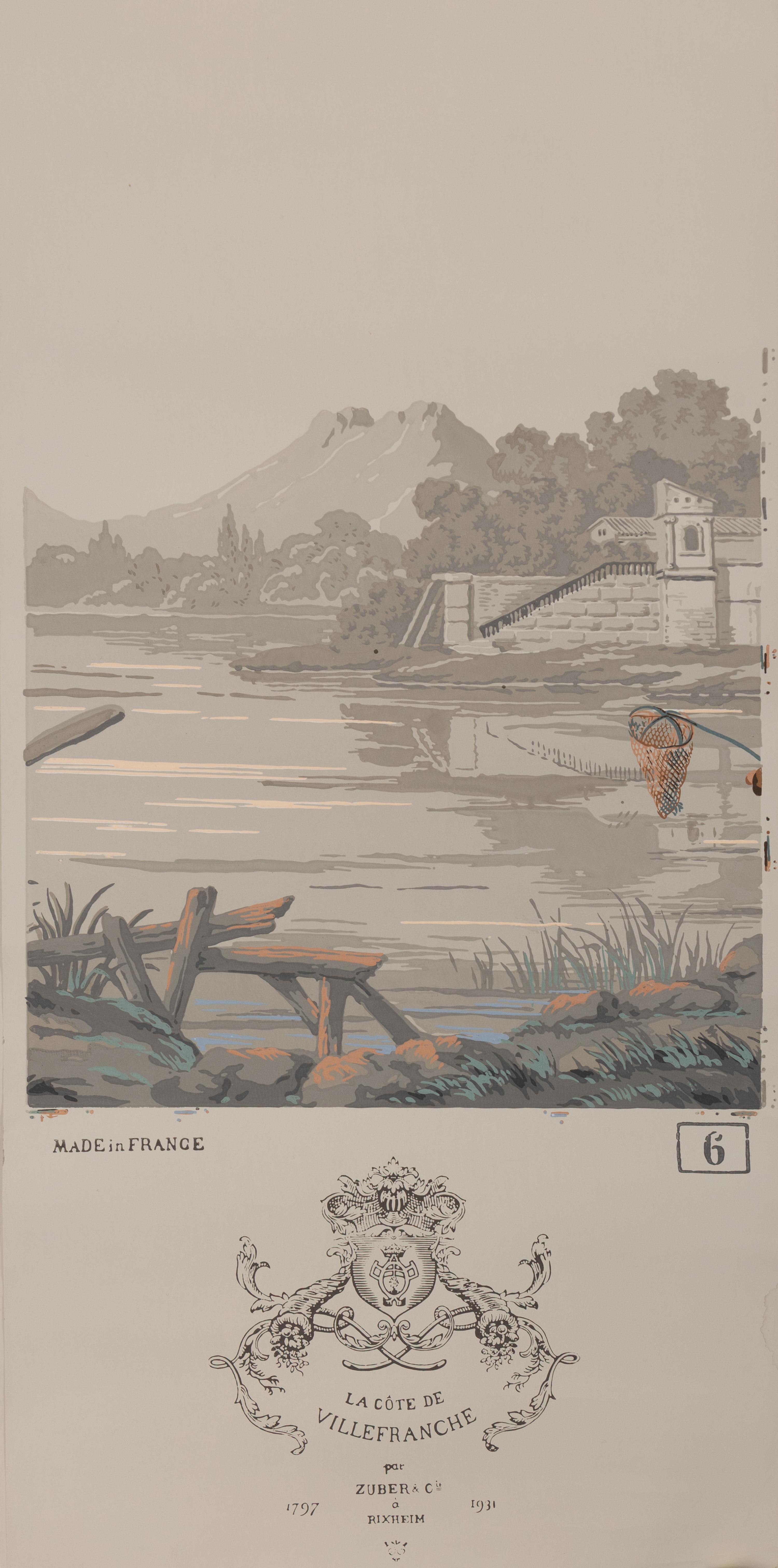 A Complete Set of Fourteen Zuber et Cie. La Cote de Villefranche Wallpaper Panels