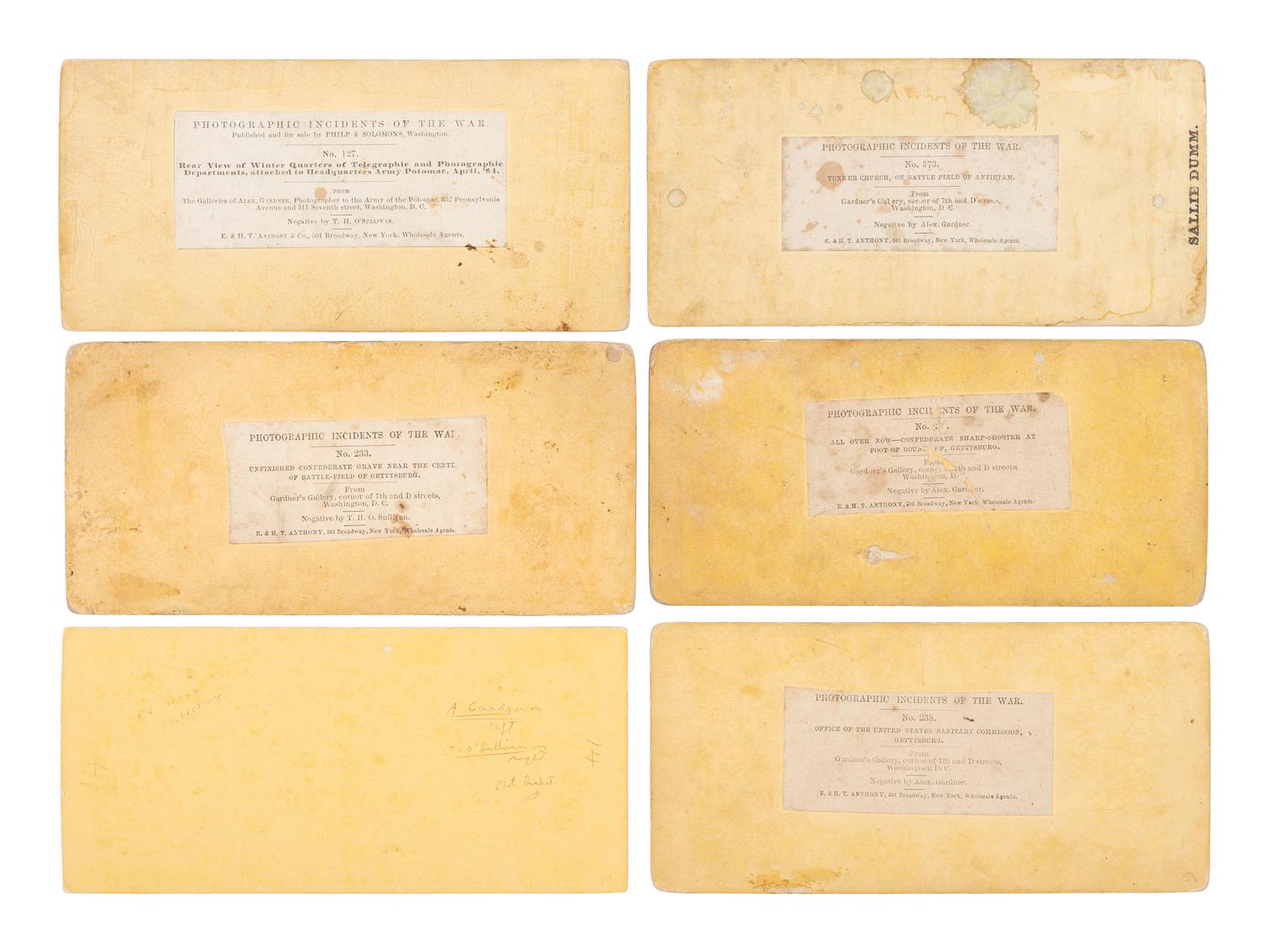[CIVIL WAR]. 21 assorted Civil War stereoviews published by Alexander GARDNER. 1862-1865.