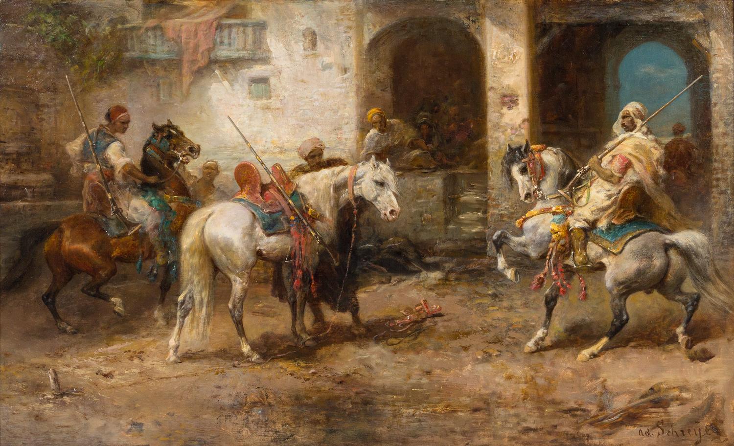 Adolf Schreyer, (German, 1828-1899), Arabian Horseman