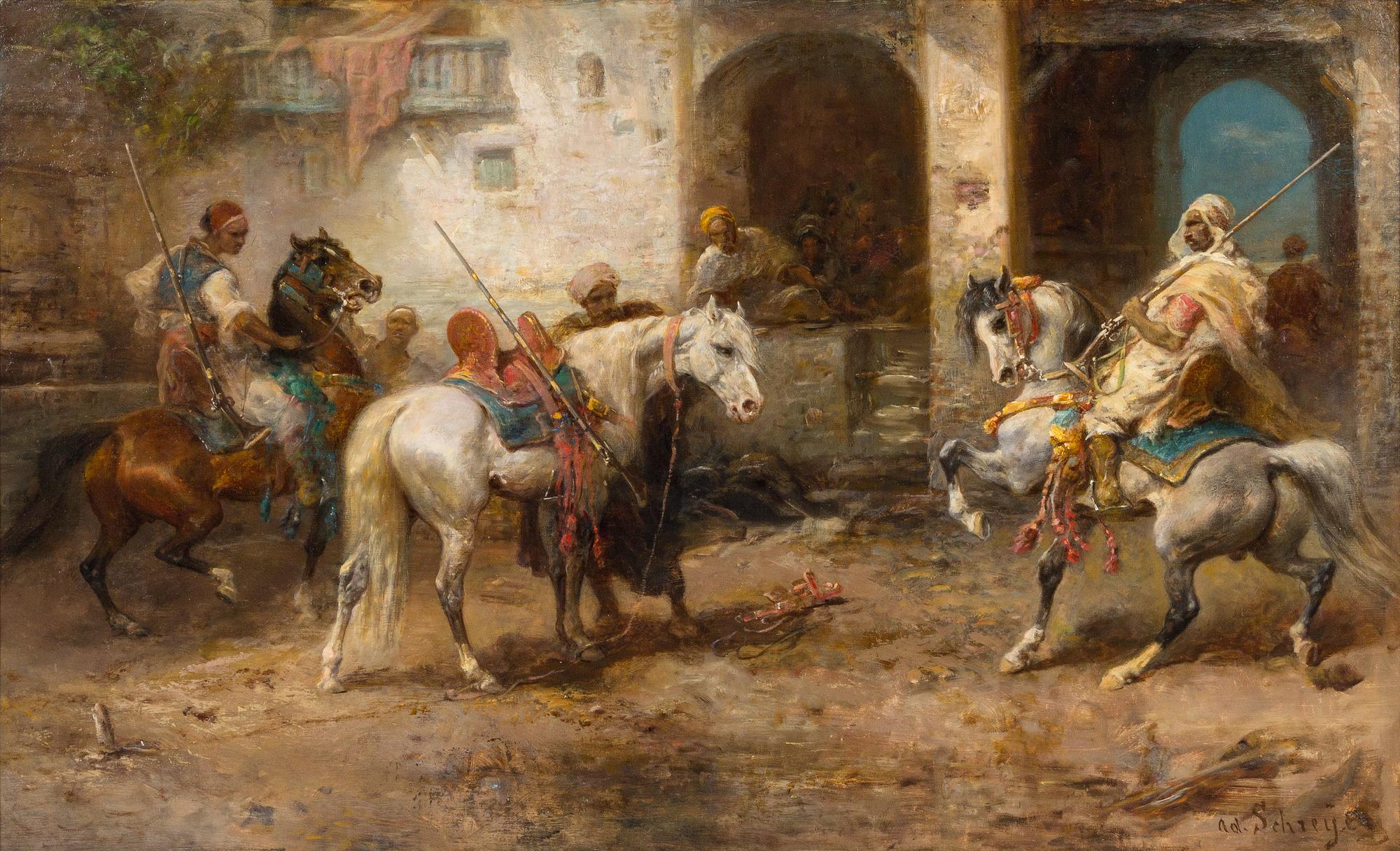 Adolf Schreyer, (German, 1828-1899), Arabian Horseman