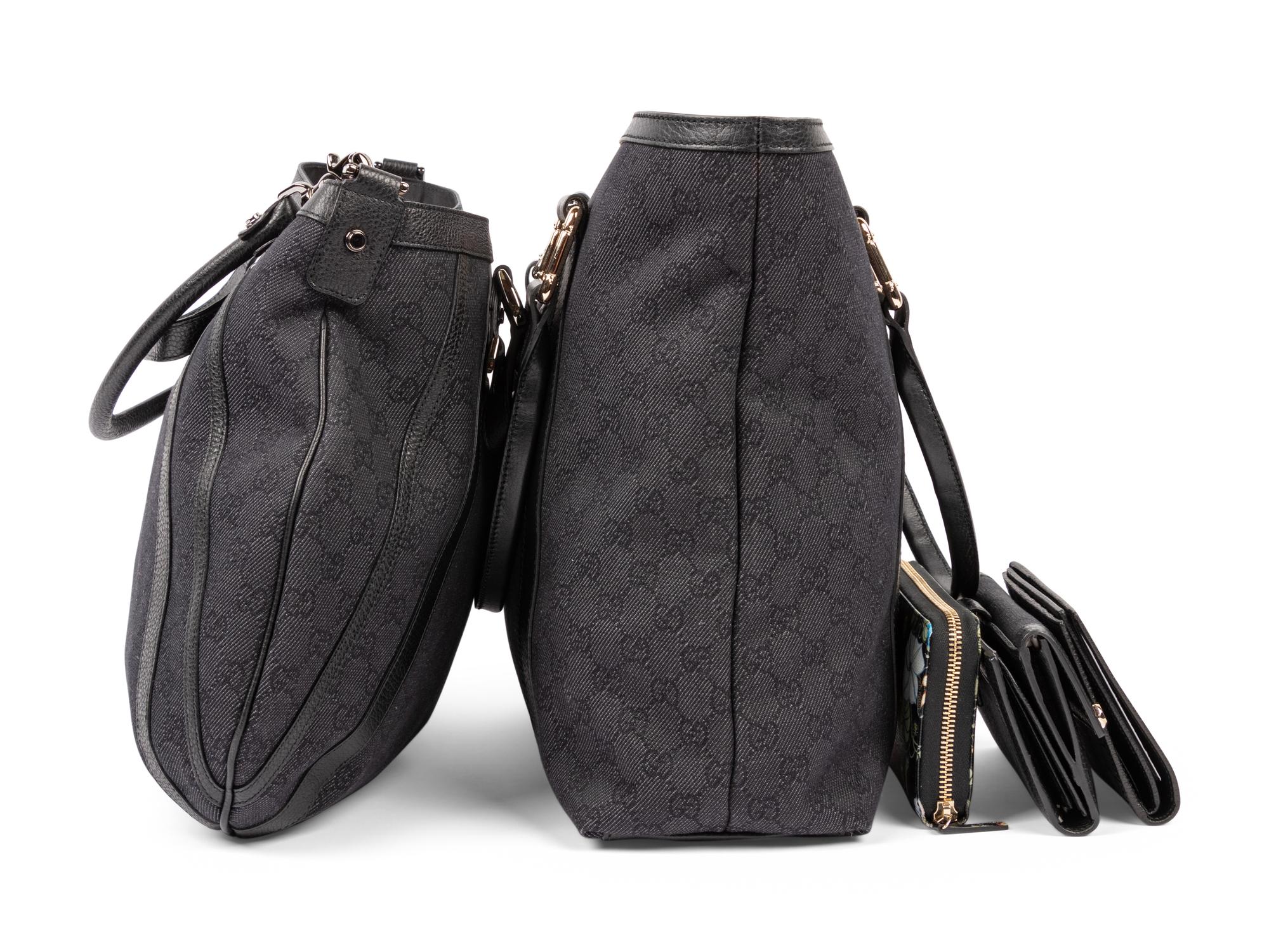 Five Gucci Items: Two Bags, Two Wallets, One Passport Holder, 2010s
