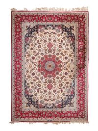A Sarafian Isfahan Silk and Wool Blend Rug