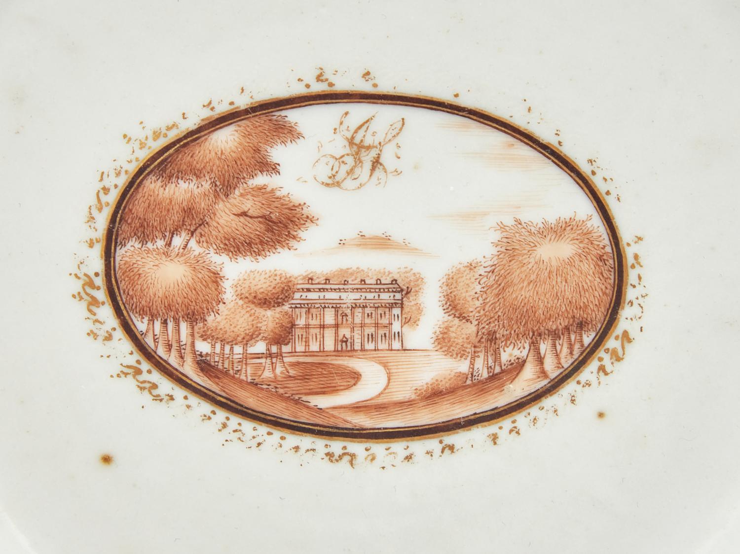 Three Chinese Export Armorial Porcelain Dishes From The Stagg Family Service