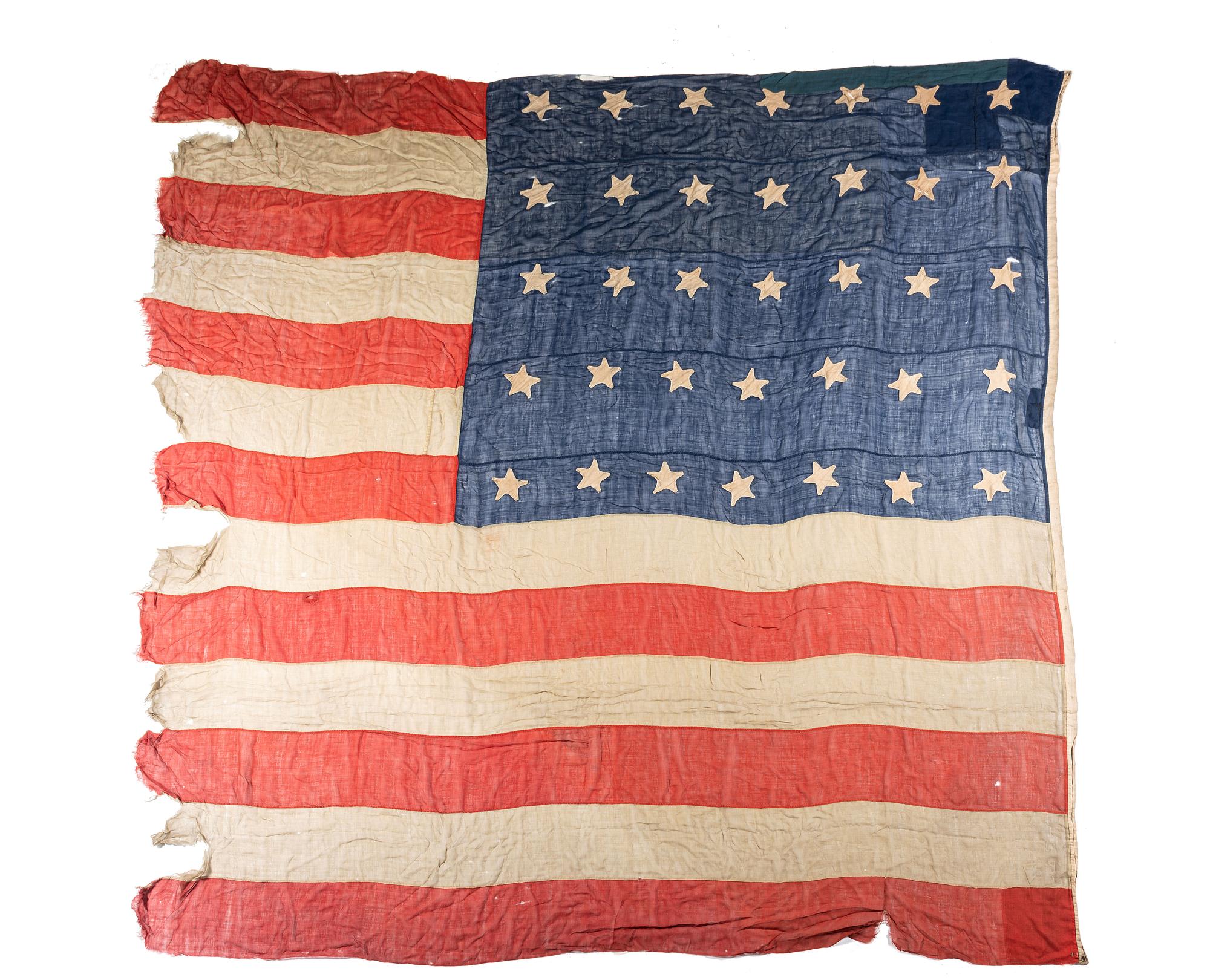 [FLAGS & PATRIOTIC TEXTILES]. 35-star American flag, [ca 1860s].